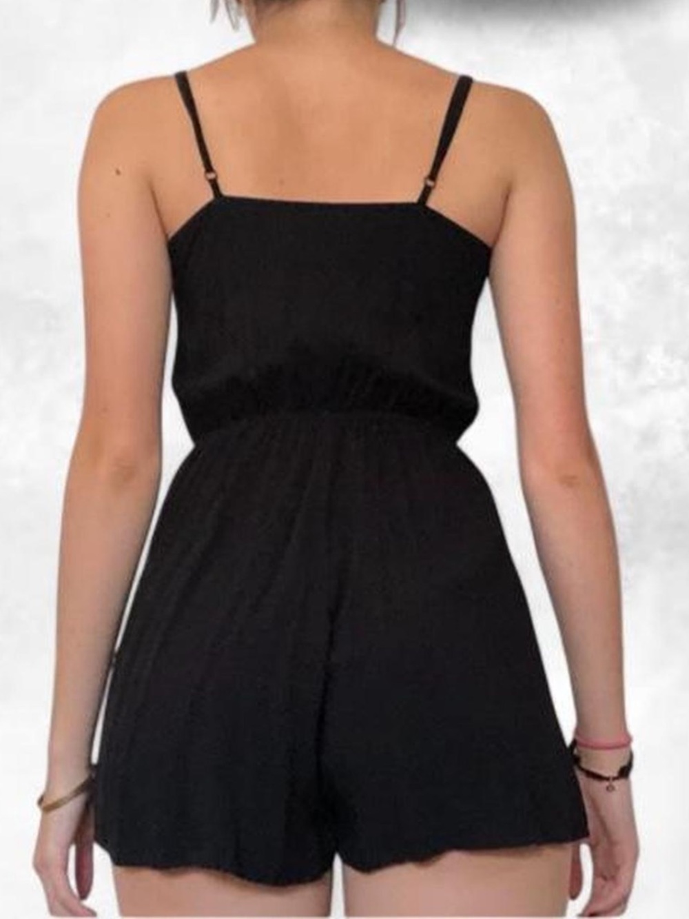 H&M Black V-Neck Spaghetti Strap Romper - Picture 2 of 5